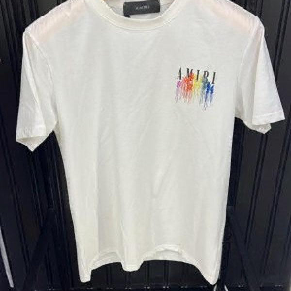 Amiri Drip Logo Side Patch White T-Shirt