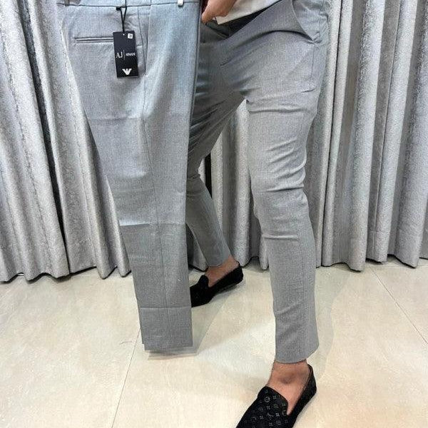 Armani Belt Stretch Grey Imported Premium Trouser