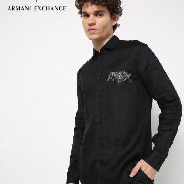 Armani Exchange Black Premium Shirt With Brand Box Packing And Carry Bag 1473 (Elite)