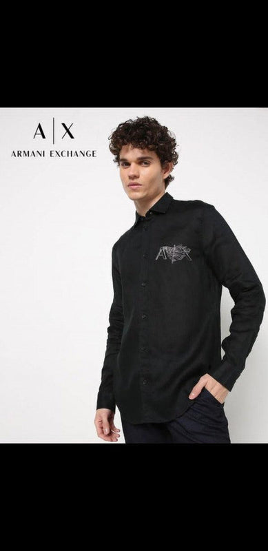 Armani Exchange Black Premium Shirt With Brand Box Packing And Carry Bag 1473 (Elite)
