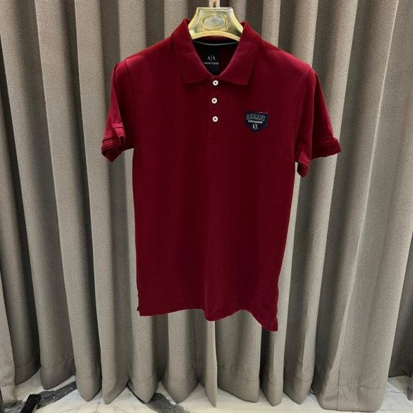 Armani Exchange Chest Logo Polo T-Shirt Cherry Red