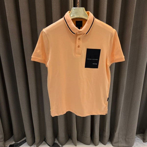 Armani Exchange Chest Logo Polo T-Shirt Sky Orange