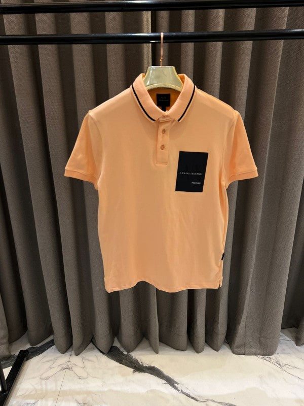 Armani Exchange Chest Logo Polo T-Shirt Sky Orange