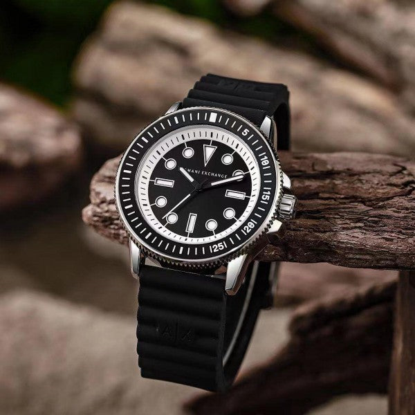 Armani Exchange Leonard Silver-Dial Watch