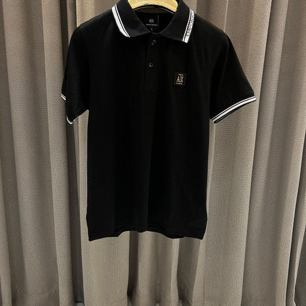 Armani Exchange Logo Polo Black T-Shirt