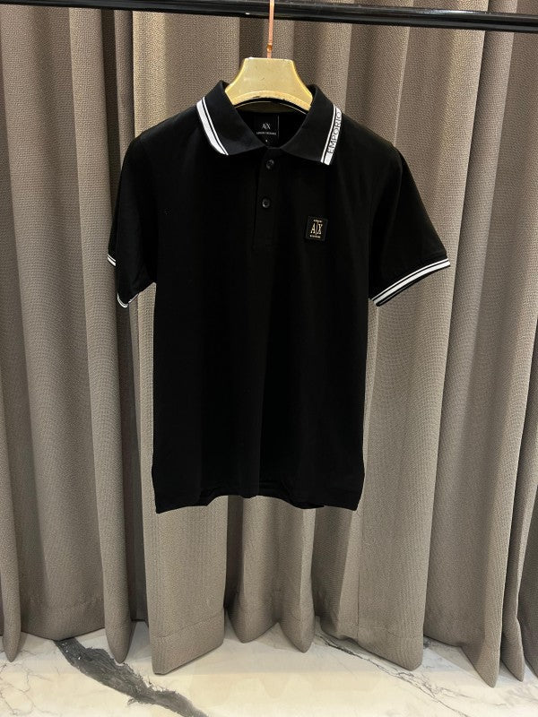 Armani Exchange Logo Polo Black T-Shirt