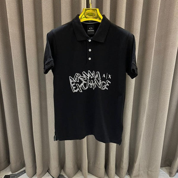 Armani Exchange Middle Logo Polo T-Shirt Black