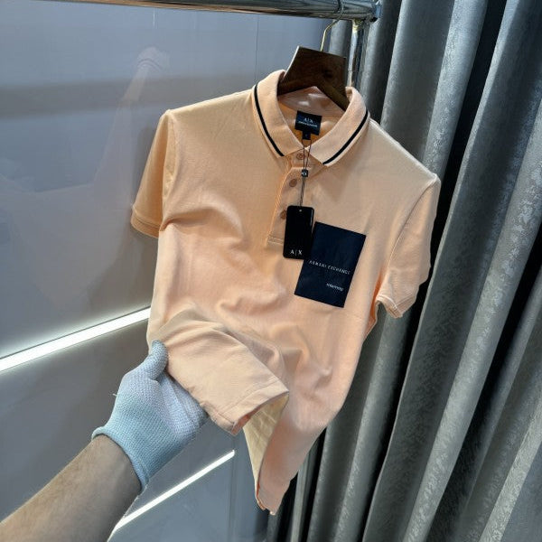 Armani Exchange Peach Pocket Logo Premium Polo T-Shirt