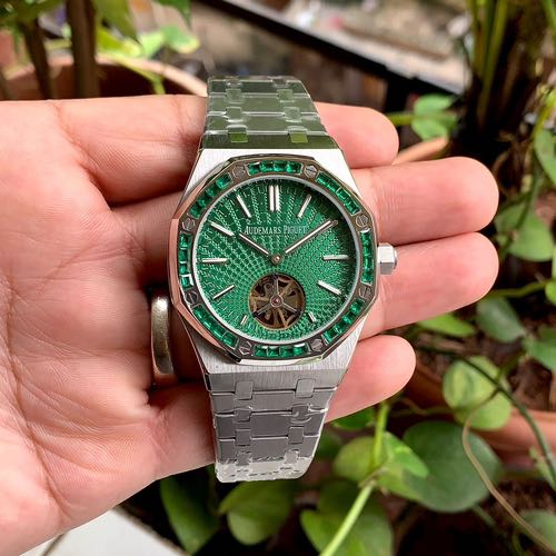 Audemars Piguet Tourbillion Silver Green Watch