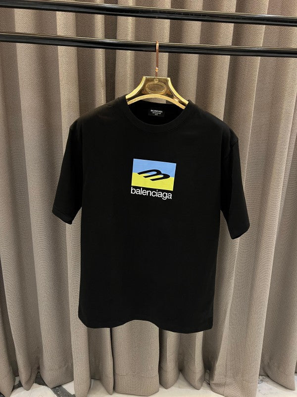 Balenciaga Middle Brand Logo Round Neck T-Shirt Black – T-Shirt