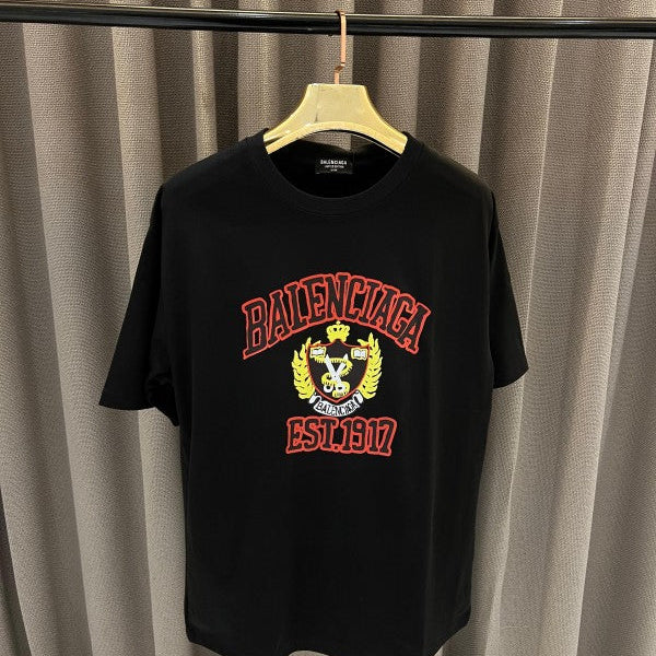 Balenciaga Middle Brand Print Round Neck T-Shirt Black – T-Shirt