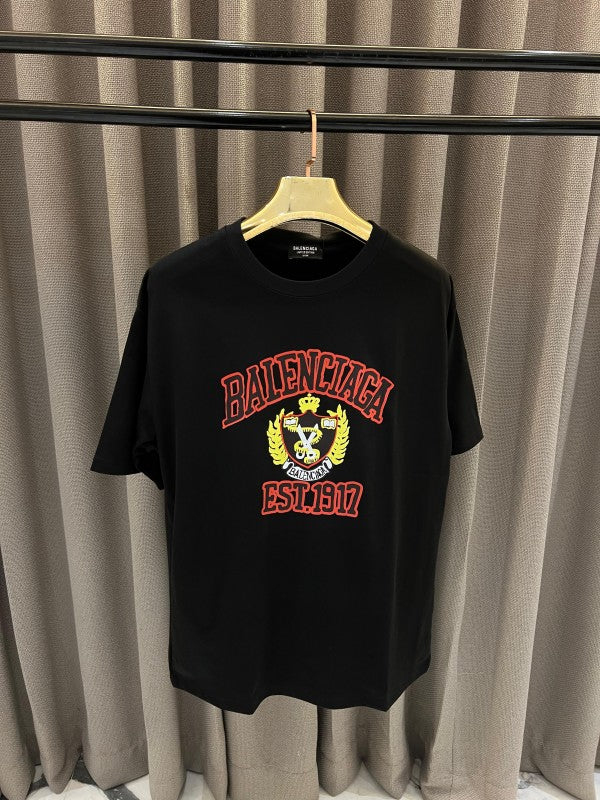Balenciaga Middle Brand Print Round Neck T-Shirt Black – T-Shirt