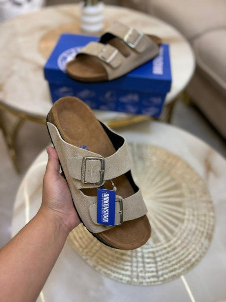 Birkenstock Arizona Slides Suede Beige
