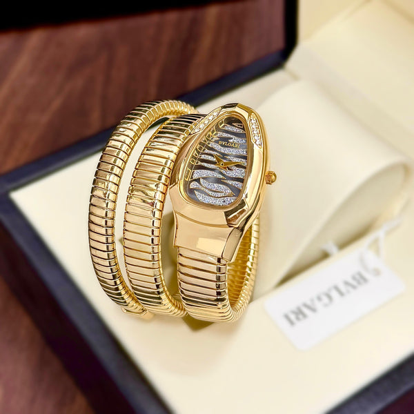 Bvlgari Women Serpenti Gold Black Dial Watches