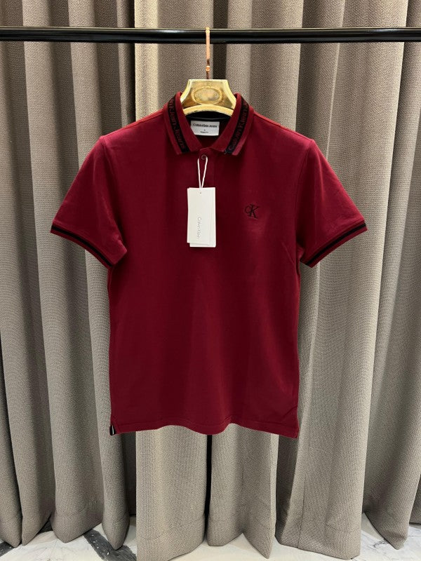 Calvin Klein Polo T-Shirt, Maroon Clothing (Polo)