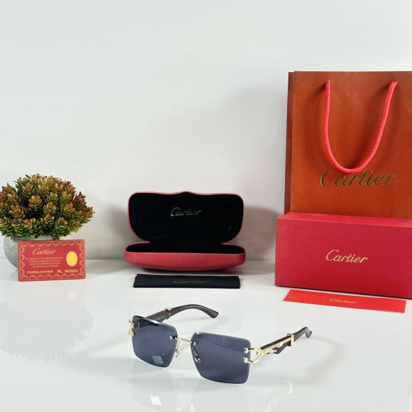 Cartier 3042 Gold Black Sunglasses