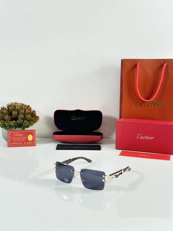 Cartier 3042 Gold Black Sunglasses