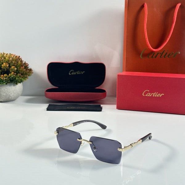 Cartier 3072 Gold Black Sunglasses