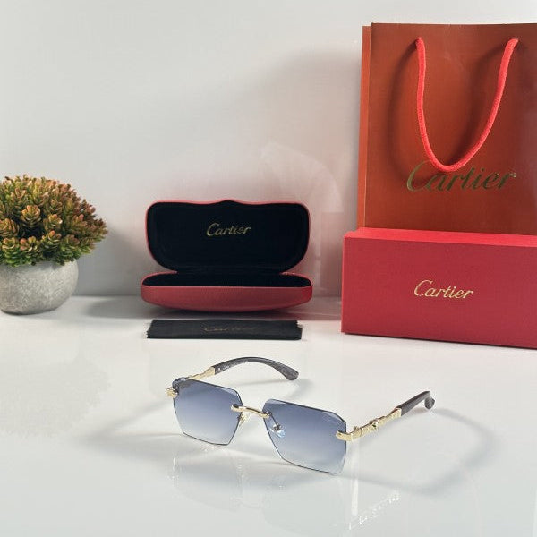Cartier 3072 Gold Blue Sunglasses