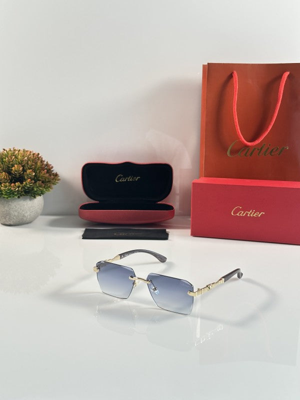 Cartier 3072 Gold Blue Sunglasses
