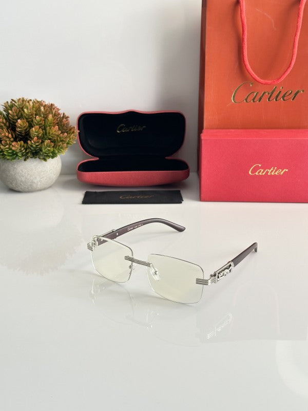 Cartier 647 Silver Frame Sunglasses
