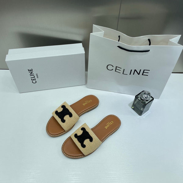 Celine Premium Women Slides Brown Exclusive Shoes 