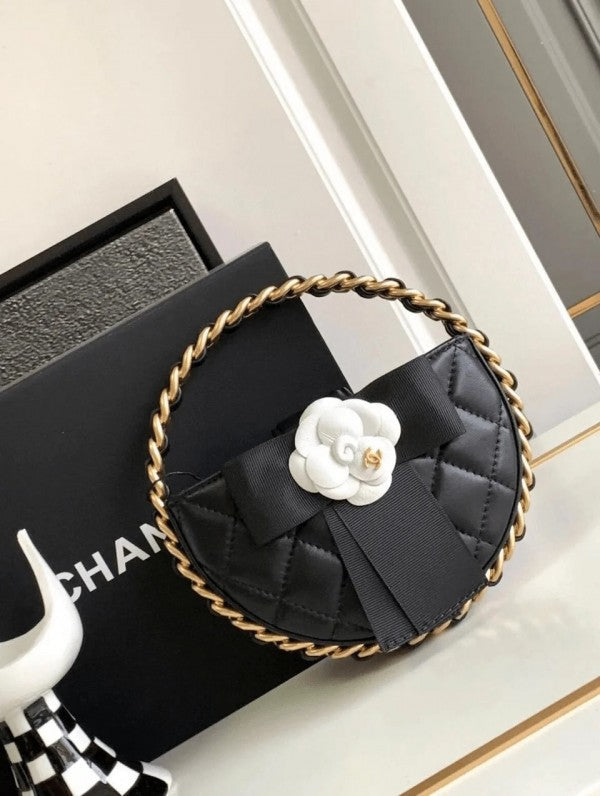Chanel Camellia Flower Premium Limited Edition Bag With Original Magnetic Box & Dust Bag Black-839 