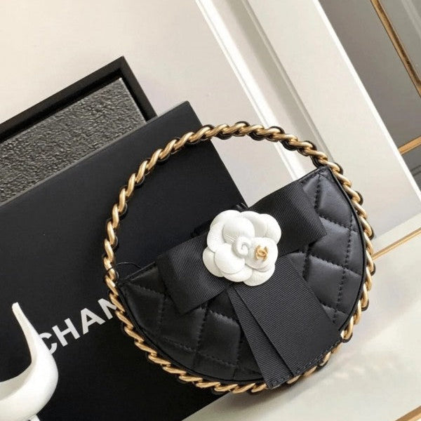 Chanel Camellia Flower Premium Limited Edition Bag With Original Magnetic Box & Dust Bag Black-839 Exclusive Bags