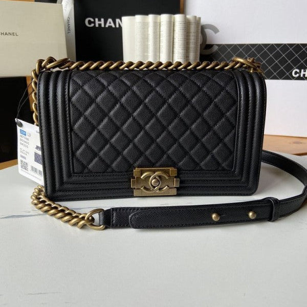 Chanel LeBoy Quilted Flap Shoulder Bag With Original Box 