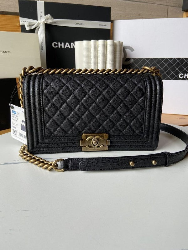 Chanel LeBoy Quilted Flap Shoulder Bag With Original Box 