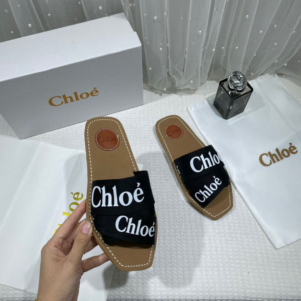 Chloe Premium Woody Slides Flats White With OG Box Classic Shoes (Flats)