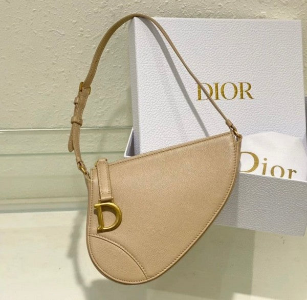 Christian Dior CD Saddle Rodeo Bag Pouch With Original Box & Dust Bag 379 Apricot Pouch, Limited Drop