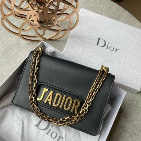 Christian Dior Jadore Flap Shoulder Bag With Original Box & Dust Bag (Black) Classic Bags (Shoulder Bag)