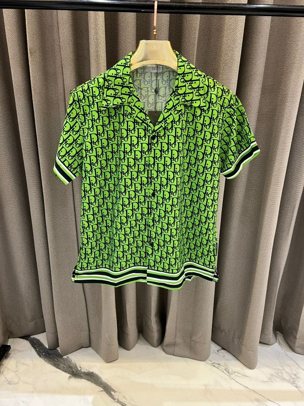 Christian Dior Oblique Black Half Sleeves Shirt Premium Clothing (Shirt)