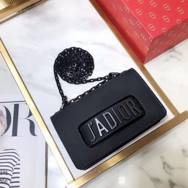Christian Dior Pre-Owned Jadior Leather Chain Flap Bag With Original Box (All Black) Exclusive Bags
