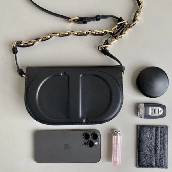 Christian Dior Signature Oval Camera Bag With OG Box & Dust Bag (Black) Classic Bags