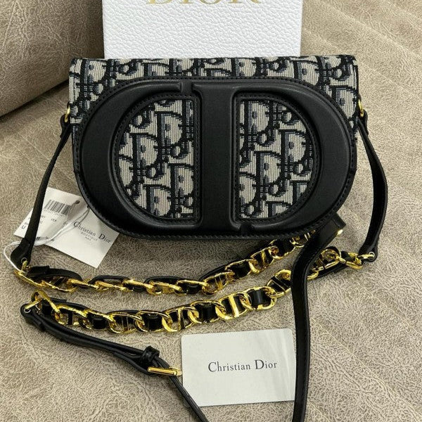 Christian Dior Signature Oval Camera Bag With OG Box & Dust Bag Black Monogram (Signature Monogram)