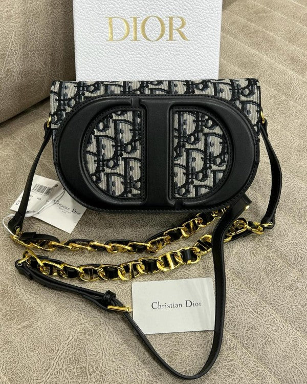 Christian Dior Signature Oval Camera Bag With OG Box & Dust Bag Black Monogram (Signature Monogram)