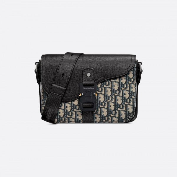 Christian Dior Small Saddle Messenger Unisex Bag With Flap D8890 Blanco