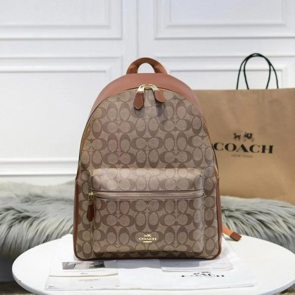 Coach Backpack Premium Quality Unisex Signature Canvas With OG Box & Dust Bag (Unisex Signature)