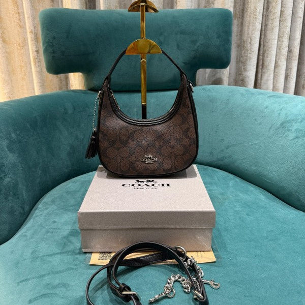 Coach Carmen Mini Crossbody In Signature Jacquard Coffee & Black With OG Box & Dust Bag 2750 Bags (Crossbody)