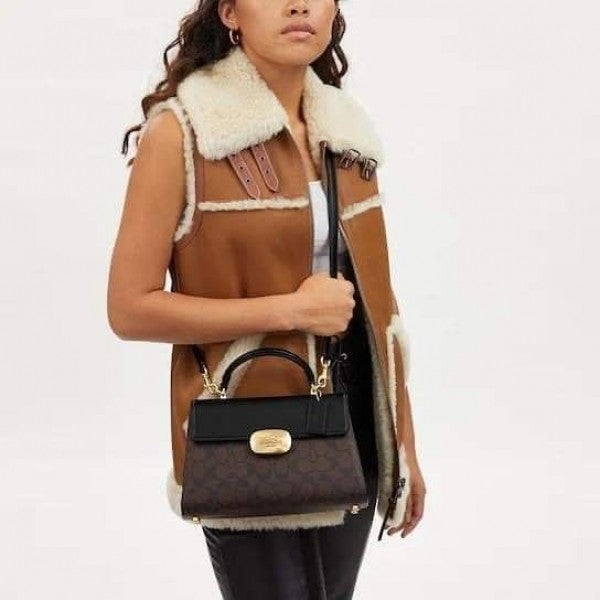 Coach Eliza Signature Top Handle Bag With OG Box (Signature Edition)