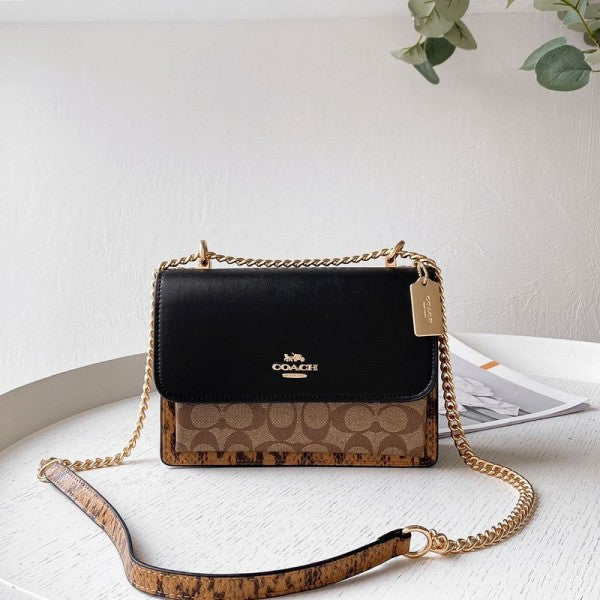 Coach Klare Signature Crossbody Bag With OG Box & Dust Bag Black-203 (Signature Black)