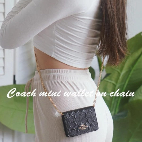 Coach Mini Sling Bag With OG Box & Dust Bag (Black-830)