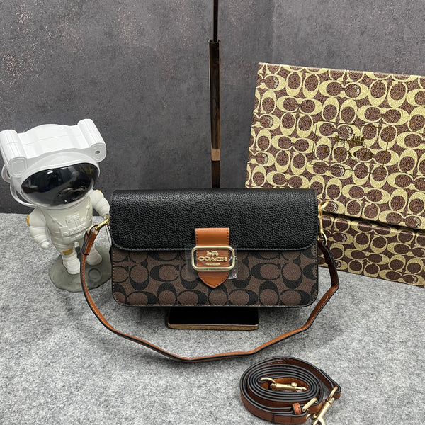 Coach Morgan 27 Shoulder Bag With OG Box & Dust Bag (5710 Coffee Black)