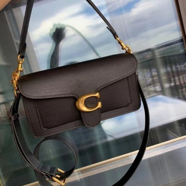 Coach Tabby 26 Leather Shoulder Bag With OG Box (Black)