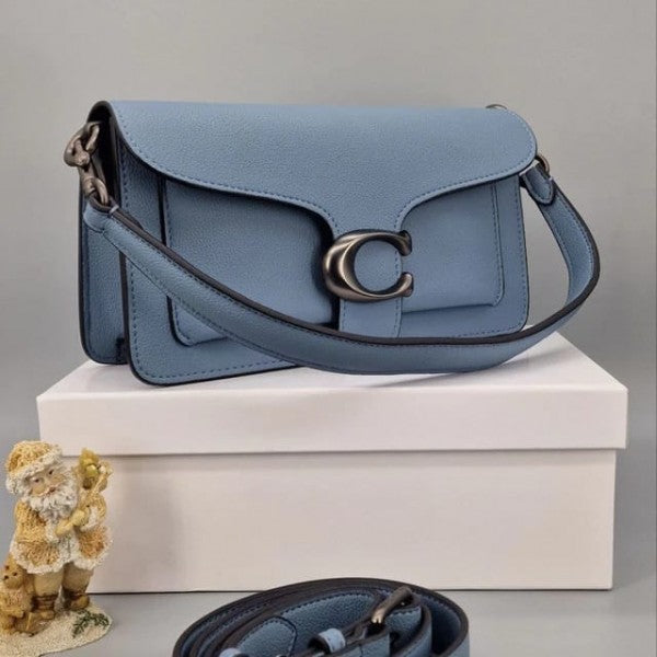 Coach Tabby 26 Leather Shoulder Bag With OG Box & Dust Bag (Blue-612)