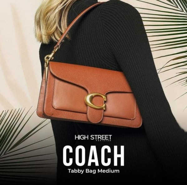 Coach Tabby 26 Leather Shoulder Bag With OG Box & Dust Bag (Brown-245)