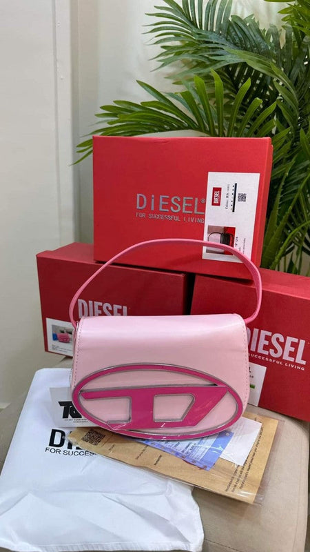 Diesel 1DR Shoulder Bag With OG Box & Dust Bag & Extra Shoulder Strap Pink Signature