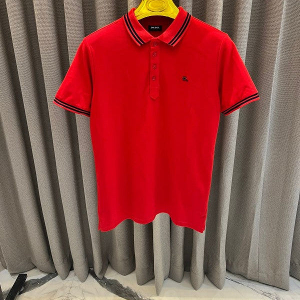 Diesel Chest Logo Polo T-Shirt Red Signature